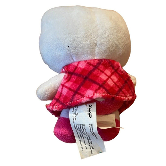 Hello Kitty Soft Small Bag Purse & Plush Toy Sanrio 2015 Pink Plaid - Picture 4 of 7